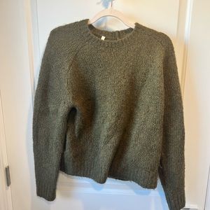Fuzzy army green sweater